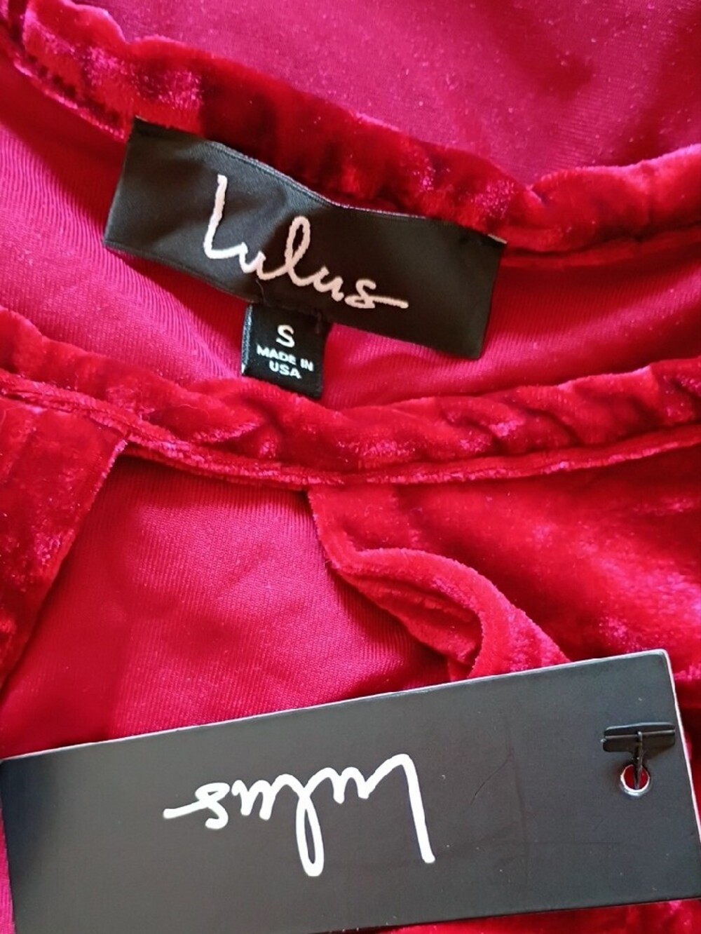 Lulu's Women's Wine Red Velvet Long Sleeve Gown Maxi Dress Size S - Picture 10 of 11